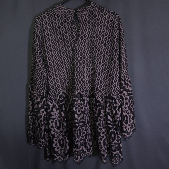 Lane Bryant Pink and Black Floral Tunic - Picture 4 of 9